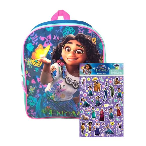 Encanto 15" Backpack Mirabel Madrigal w/ Disney 3D Raised Stickers Bruno Set - Picture 2 of 7